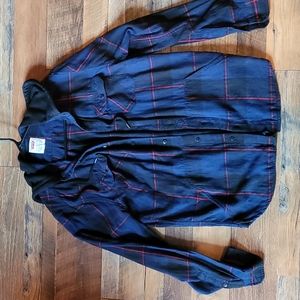 Levi's Hooded Flannel Medium Blue Black